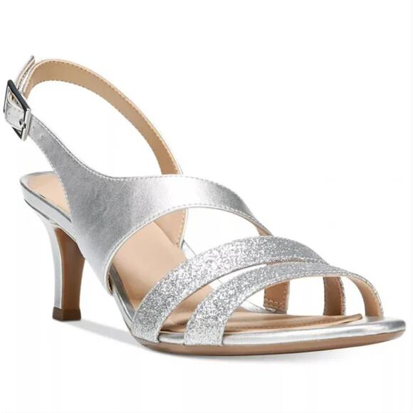 Naturalizer Taimi Slingback Silver Glitter Sandals 8.5 - Picture 1 of 9
